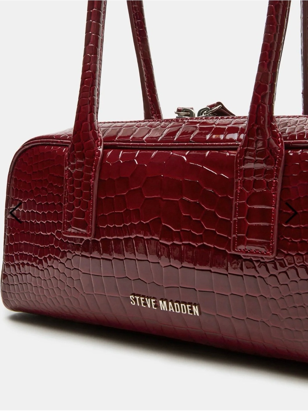Steve Madden Croc-Embossed Shoulder Bag in Burgundy Red